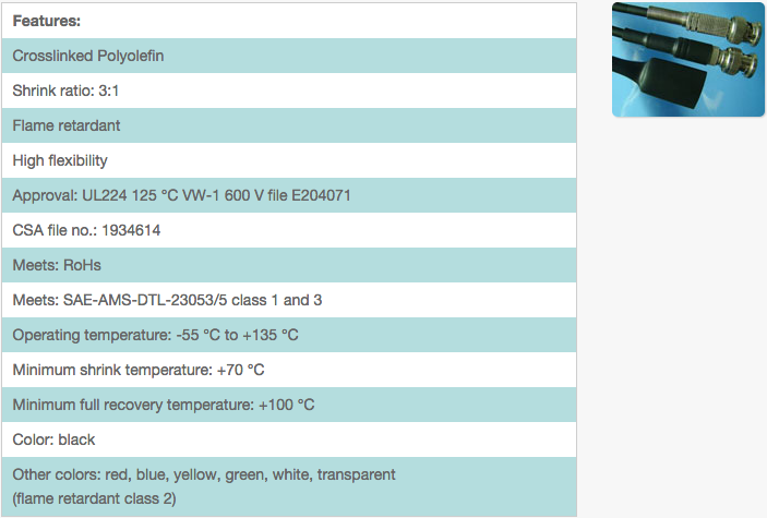 Flexible / flame retardant / 3:1 / mil spec 135 degrees / H-2F(3X)