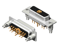 11W1 Series Coaxial D-Sub Straight Dip Type Receptacle Connector