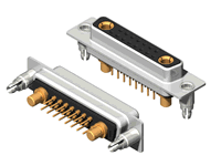 17W2 Series High Power D-Sub 40A Straight Dip Type Receptacle Connector