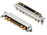 21W4 Series High Power D-Sub 20A Straight Dip Type Receptacle Connector