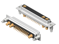 25W3 Series High Power D-Sub 40A Straight Dip Type Receptacle Connector