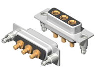 C3W3 Series High Power D-Sub 20A Straight Dip Type Receptacle Connector