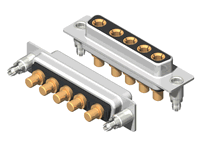 C5W5 Series High Power D-Sub 40A Straight Dip Type Receptacle Connector