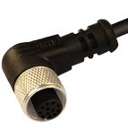 12FA12K1Z - M12 connectors, 90° with PVC moulded cable