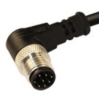 12MA8A1Z - M12 connectors, 90° with PVC moulded cable