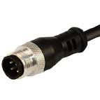 12MD4A1Z - M12 connectors, straight with PVC moulded cable