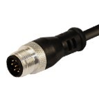 12MD8A1Z - M12 connectors, straight with PVC moulded cable