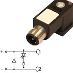 P2N02DL3C-12MD - Led+diode 230V with M12 entry cable