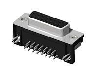 CD62 Series 8.10mm(.319) footprint
 EMI Right angle Solder Female D-sub Connector