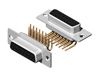 CD73 Series 8.10mm(.319) footprint Machined contacts Right Angle DIP Solder Female D-sub Connectors