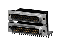 CD81 Series Stacked Right Angle DIP Solder Male D-sub Connector