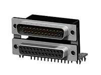 CD81 Series Stacked Right Angle DIP Solder Male To Female D-sub Connector