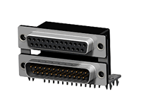 CD81 Series Stacked Right Angle DIP Solder Female to Male D-sub Connector