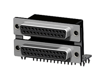 CD81 Series Stacked Right Angle DIP Solder Female D-sub Connector