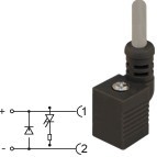 CP2CN02DL3C021 - Led+diode 230V with H6/12 earth