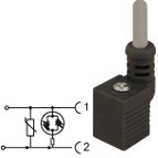 CP2CN02VL1C021- Bipolar led+varistor 24V with H6/12 earth