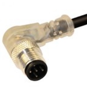 12ME5A1Z - M12 connectors, 90° with NPN Led