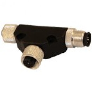 12TT35000 - M12 T connector, parallel circuit with 1 Male to 5 poles and 2 Female to 5 poles