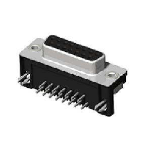 CD62 Series 8.10mm(.319) footprint
 EMI Right angle Solder Female D-sub Connector