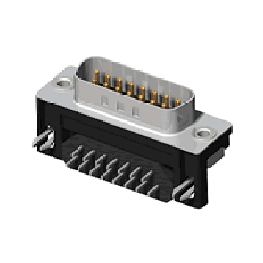 CD62 Series 8.10mm(.319) footprint
 EMI Right angle Solder Male D-sub Connector