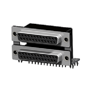 CD81 Series Stacked Right Angle DIP Solder Female D-sub Connector