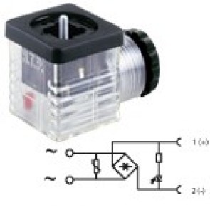 G1TU2RL1 - PG9/PG11 Bridge rectifier + led + varistor 24V