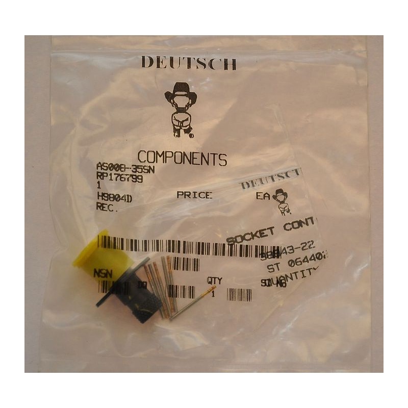 Deutsch AS008-35SN, AS Series, 6-Way Receptacle, connector, for wire processing