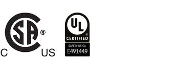 CSA certified · UL Certified (SAFETY US-CA, file E491449)